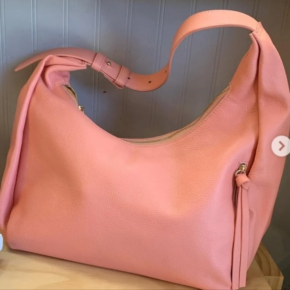 Tote Le Monde Handmade Butter Soft Pebbled Leather Petal Pink Barcelona Bag NWOT
